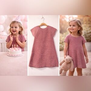 Pearls & Popcorn Victoria Sweater Dress | Rose de Bois | Girls 4T | EUC